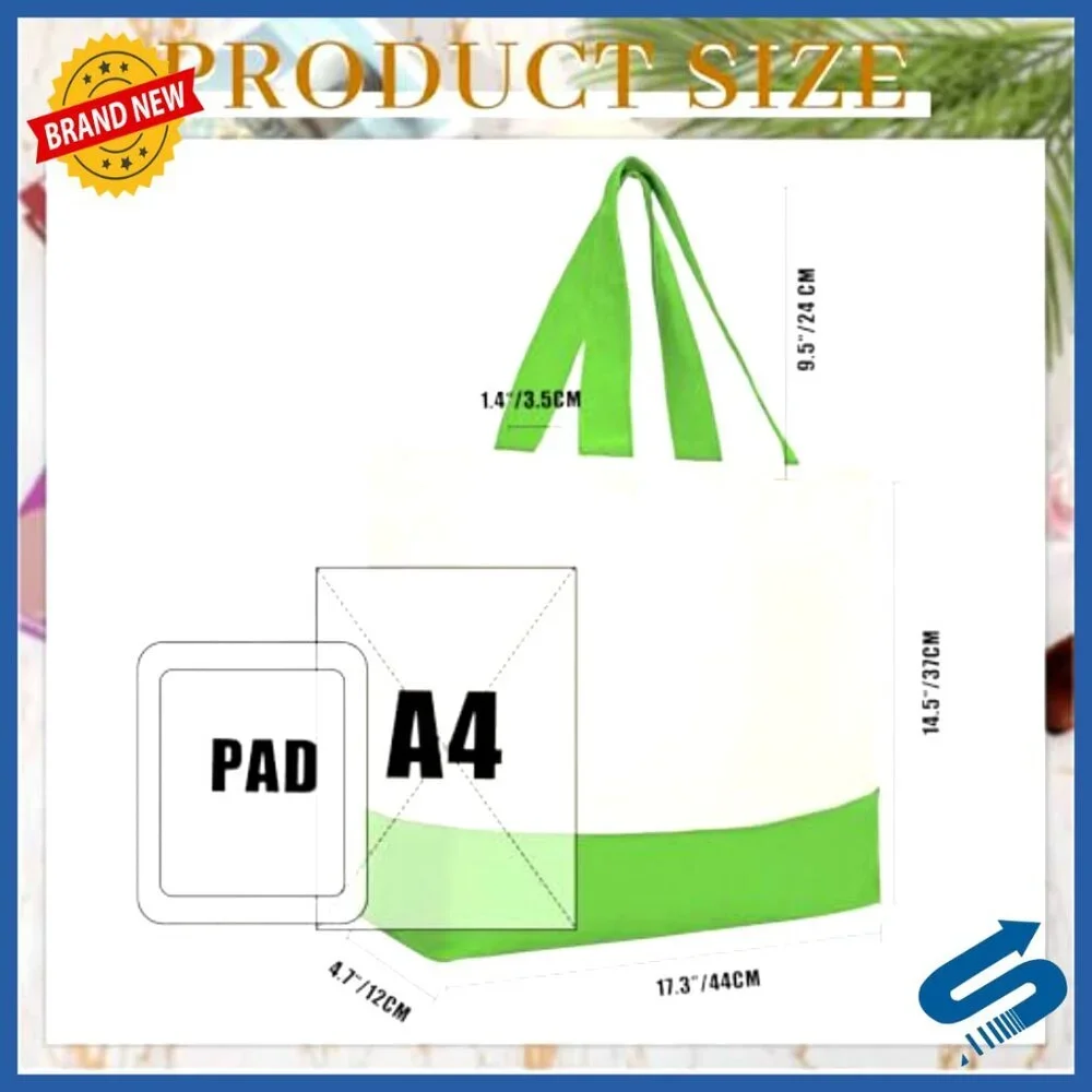 Canvas Tote Bags Bulk Pack Reusable Grocery Shopping Botes Luggage Storage